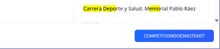 Botón para crear una competición nueva en la parte inferior de la ventana