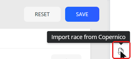 Import race from Copernico button on the creation screen