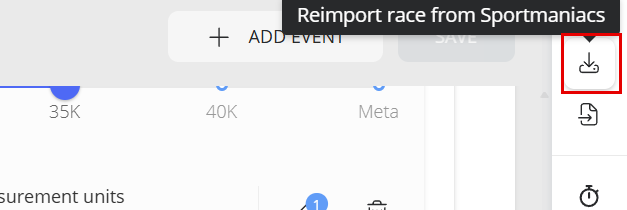 Reimport race from Sportmaniacs button in the race setup